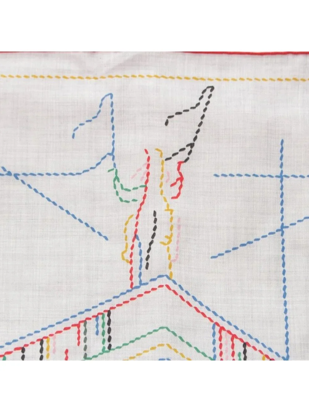 Hermes Cashmere Silk Carre Geant Pique Sellier Series Scarf Multicolor
